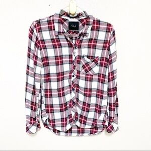 Rails white red plaid shirt size medium